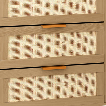 Rattan Luxe 6-Drawer Dresser — Handwoven Elegance Meets Modern Oak Sophistication 🌾✨
