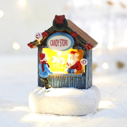 Mini Christmas Village Light Houses – Resin Holiday Home Décor Gifts ✨