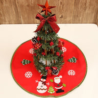 Mini Red Christmas Tree Skirt 46cm – Cute Santa Design Non-Woven Fabric Mat  Perfect Base for Small Christmas Trees