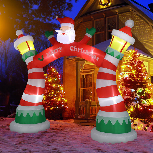 ✨ 8.9FT Giant Inflatable Christmas Arch with 7 LED Lights – Merry Entrance Decoration for Home, Yard & Parties