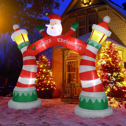 ✨ 8.9FT Giant Inflatable Christmas Arch with 7 LED Lights – Merry Entrance Decoration for Home, Yard & Parties