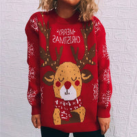 Women’s Merry Christmas Reindeer Sweater – Cute & Cozy Holiday Knit Pullover ❤️✨