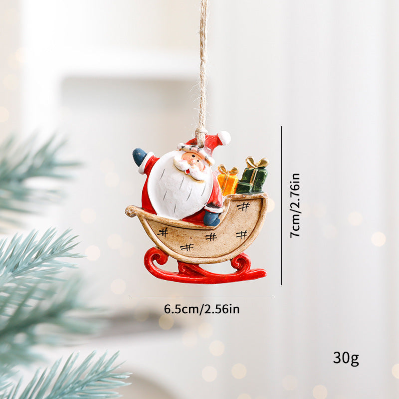 Cute Cartoon Elk & Santa Ornaments – Adorable Resin Christmas Decorations for Tree & Gifts ✨