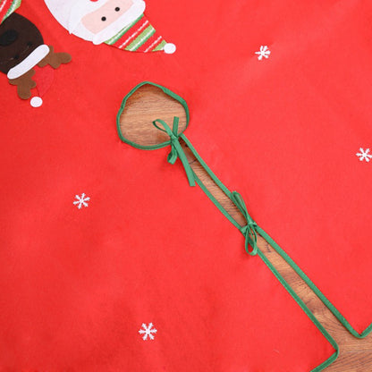 ✨ Classic Red Christmas Tree Skirt – Santa & Reindeer Print Holiday Decoration Mat for Festive Tree Base ❄️