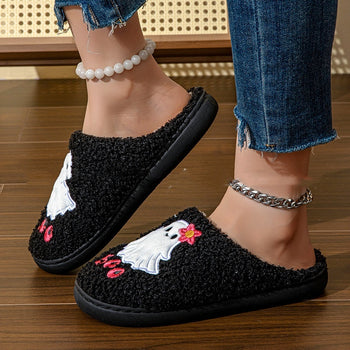 ✨ “Halloween Ghost Slippers – Cozy Cotton Cartoon Indoor Shoes”