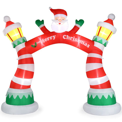 ✨ 8.9FT Giant Inflatable Christmas Arch with 7 LED Lights – Merry Entrance Decoration for Home, Yard & Parties