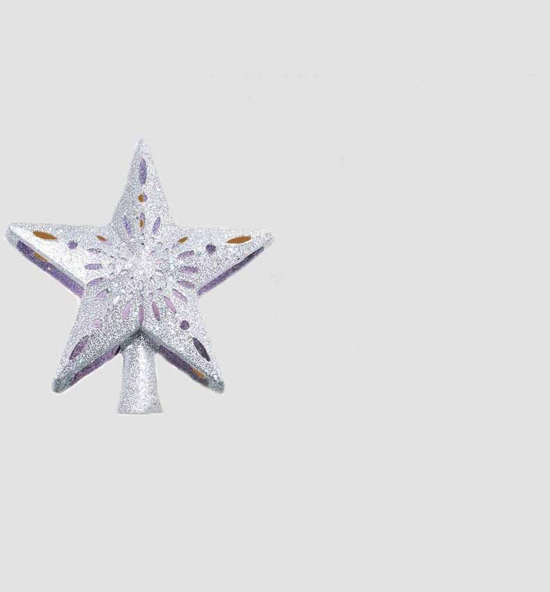✨ 3D Glitter LED Star Tree Topper Projector – Lighted Silver & Gold Christmas Decoration for Magical Holiday Glow