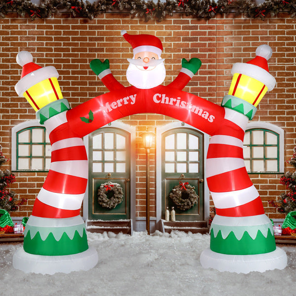 ✨ 8.9FT Giant Inflatable Christmas Arch with 7 LED Lights – Merry Entrance Decoration for Home, Yard & Parties