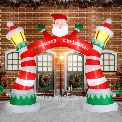 ✨ 8.9FT Giant Inflatable Christmas Arch with 7 LED Lights – Merry Entrance Decoration for Home, Yard & Parties
