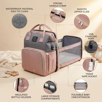 3-in-1 Convertible Baby Travel Crib Backpack ✨🍼