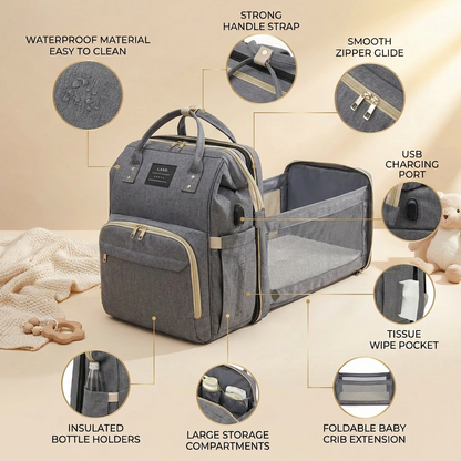 3-in-1 Convertible Baby Travel Crib Backpack ✨🍼