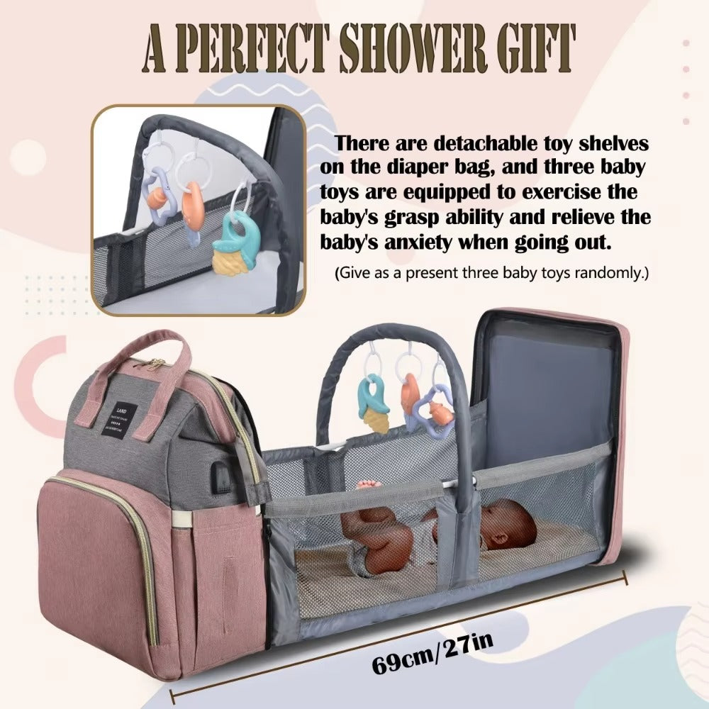 3-in-1 Convertible Baby Travel Crib Backpack ✨🍼