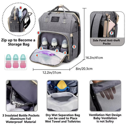 3-in-1 Convertible Baby Travel Crib Backpack ✨🍼