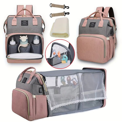 3-in-1 Convertible Baby Travel Crib Backpack ✨🍼