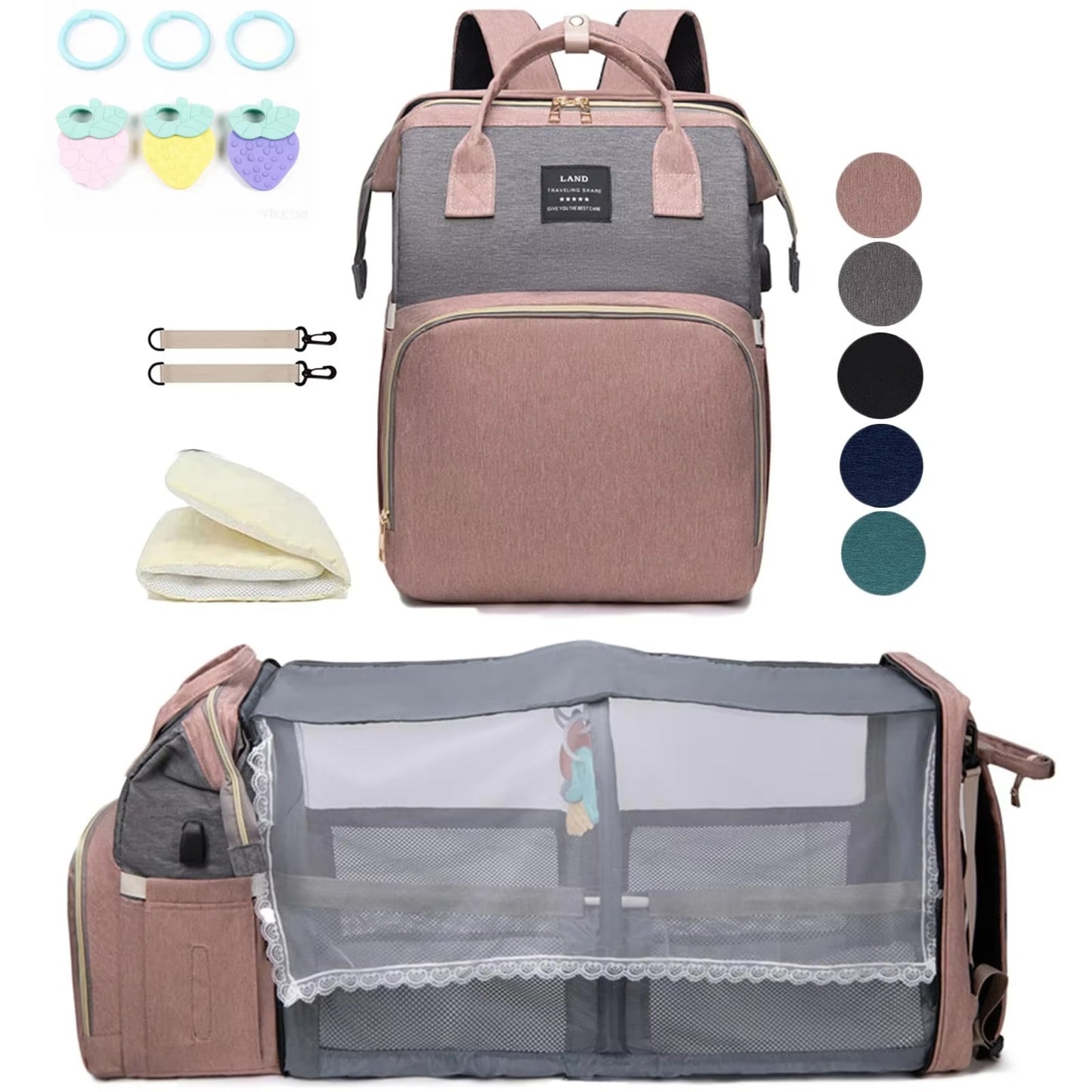 3-in-1 Convertible Baby Travel Crib Backpack ✨🍼